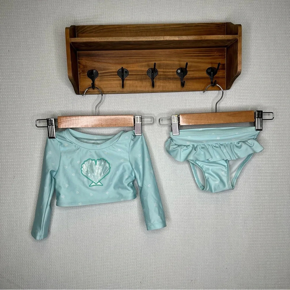 Cat & Jack | Little Girls‎ Baby 12M Swim Suit Set Blue - Picture 1 of 4